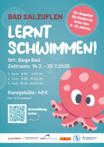 Plakat zur Aktion Bad Salzuflen lernt Schwimmen!