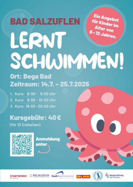 Plakat zur Aktion Bad Salzuflen lernt Schwimmen!