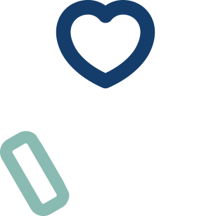 Piktogramm einer Hand mit Herz-Symbol darüber