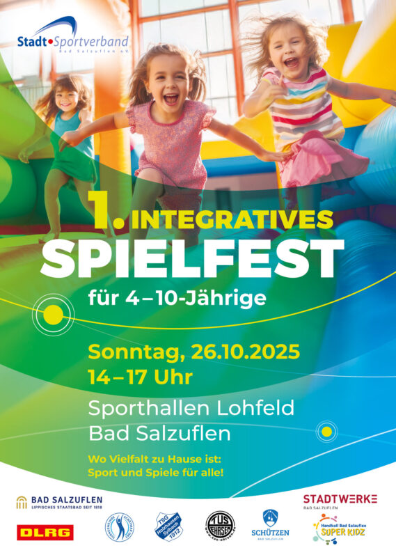 Veranstaltungsplakat für das 1. integrative Spielfest